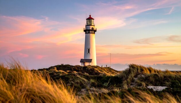 Lighthouse at Sunset.