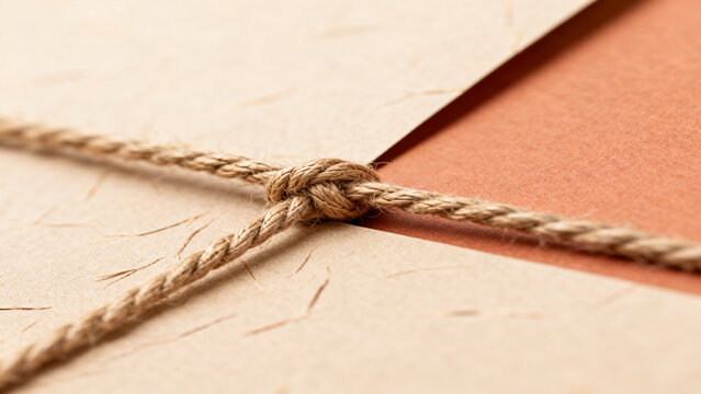 E-commerce product background with blank packaging set with twine advertisi