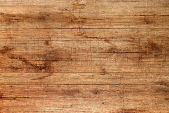 Horizontal rustic wood texture background. Old brown timber plank board surface for vintage design.