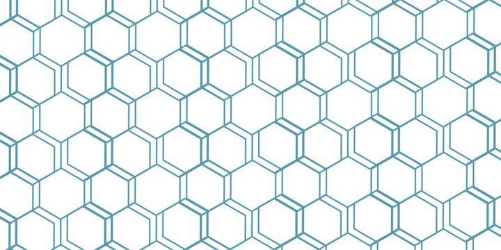 White 3d hexagonal technology vector abstract background. Blue bright energy flashes under hexagon in modern technology futuristic background vector illustration. White honeycomb texture grid.