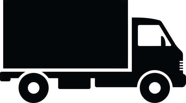Cargo delivery truck vehicle icon isolated on transparent background logistics freight concept.