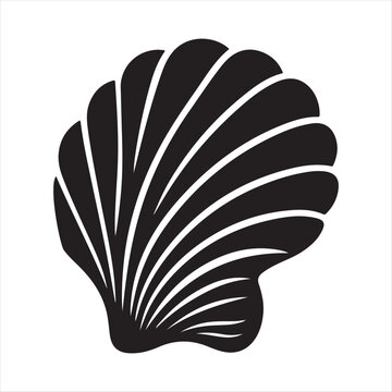 Sea shell vector silhouette line art concept logo design idea illustration
