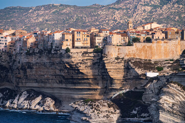 Obraz premium Aerial view of Bonifacio, Corsica, France.