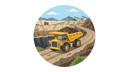 Large Yellow Mining Dump Truck Vehicle. © Kelik