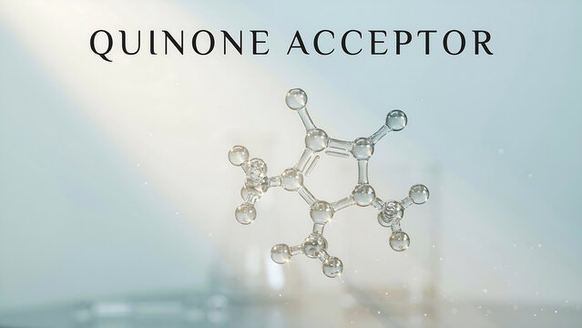 Quinone acceptor molecule structure with transparent background for science and chemistry concepts  molecular model