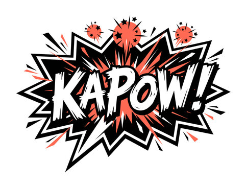Kapow! Comic Book Explosion Effect, Action Sound, Retro Pop Art Style