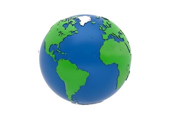 Fototapeta premium Earth globe with land and water view