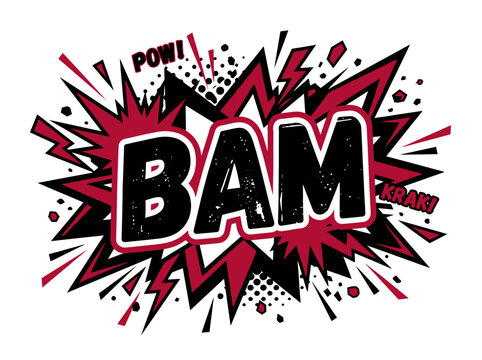 Comic Book Bam Pow Krak Sound Effect Explosion Burst