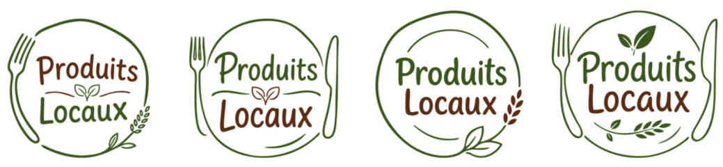 Obraz premium Logo assiette : produits locaux