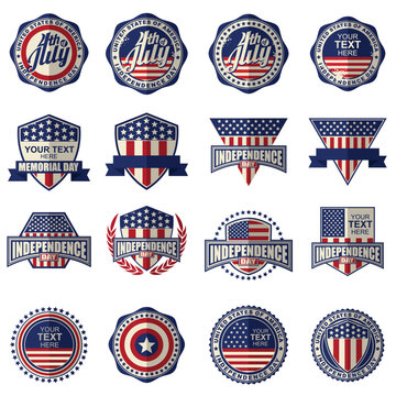 USA Independence Day Vector Bundle &ndash; 4th of July Badges, Logos & Editable Emblems