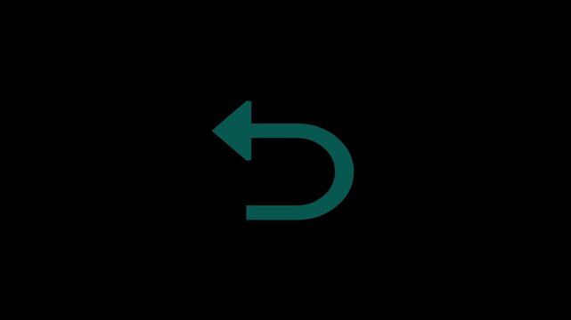 Undo/undo action icon black background animation video 4k