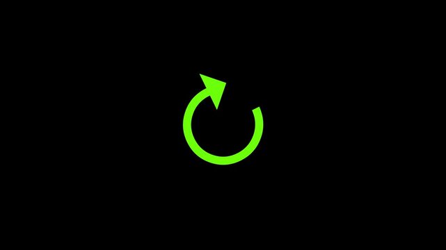 Green colour loading bar icon on black background animation video 4k.