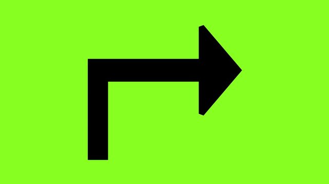 90&deg; Arrows Pack. Arrows. Luma Matte included. Green background 4k video.