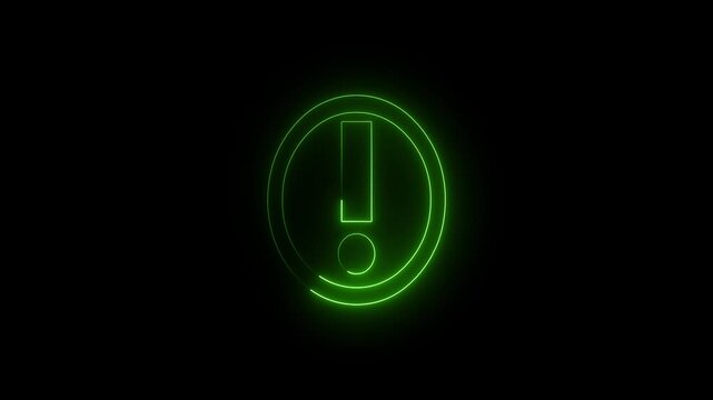 Green colour Exclamation mark mini line, icon, background and graphic. Font Could icon eps format.