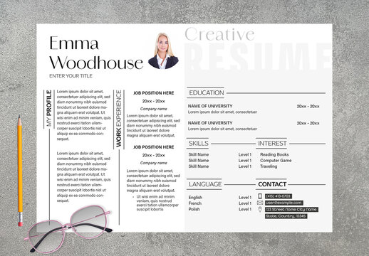 Modern and Creative Professional Resume Template Design