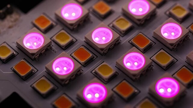 Colorful LED light array switching modes