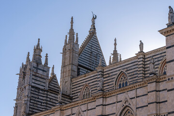 Naklejka premium Duomo di Siena, Romanisch Gotischer Dom mit Mosaiken, Piazza del Duomo, Siena, Toskana, Italien