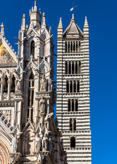Naklejka premium Duomo di Siena, Romanisch Gotischer Dom mit Mosaiken, Piazza del Duomo, Siena, Toskana, Italien