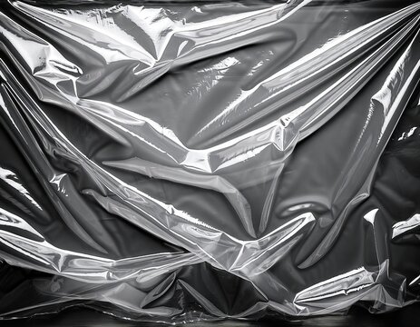 transparent plastic wrap texture overlay crumpled polyethylene film shrink packaging sheet vinyl sleeve cover mockup realistic clear plastic surface effect