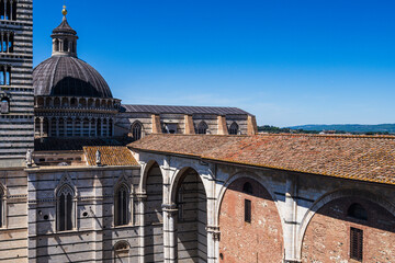 Naklejka premium Facciatone, Ausblick auf den Duomo di Siena, Toskana, Italien