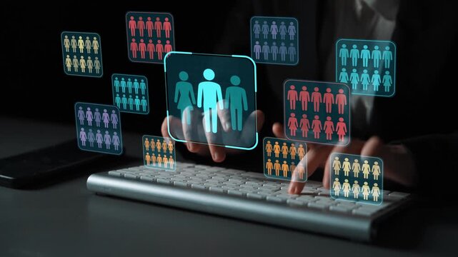 Digital Interaction with Virtual People Icons in Modern Workplace Concept for Human Resources and Recruitment Strategies. Entropy.