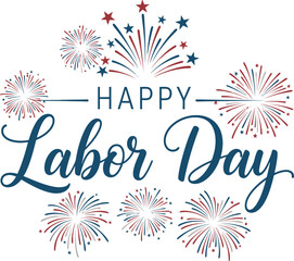 Happy labor day wishes and greetings with balloons and stars © Ragia