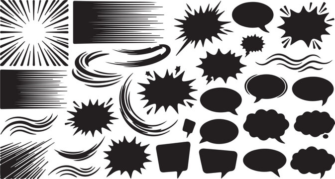 A massive, versatile collection of speech bubbles and comic book elements. This mega-bundle includes everything from clean minimalist vector callouts and professional dialogue bubbles to messy hand