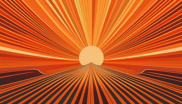 orange retro groovy background