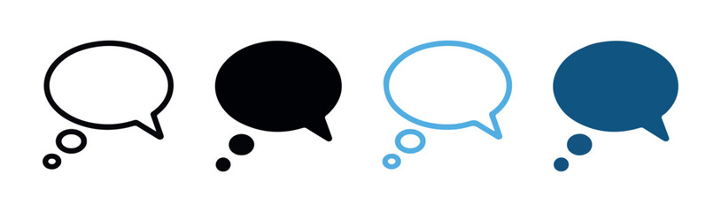 Creative thought bubble icons in linear and flat styles isolated on transparent background vectors. © Stock