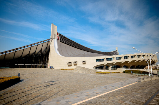 Tokyo, Japan - March 9, 2026: Yoyogi National Gymnasium designed by Kenzo Tange in Tokyo, Japan
