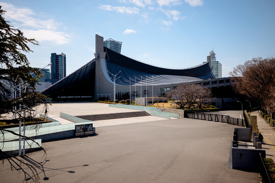 Tokyo, Japan - March 9, 2026: Yoyogi National Gymnasium designed by Kenzo Tange in Tokyo, Japan

