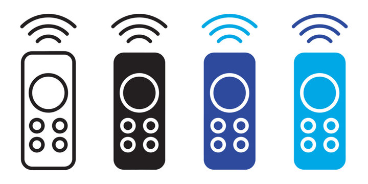Remote Control Icon Set Vector Illustration for TV Controller Devices and Electronic Interface Design