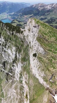 Churfirsten. Mountains and lake. Swiss alps