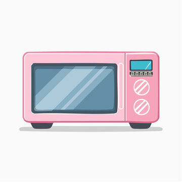 Pink Microwave Oven Illustration