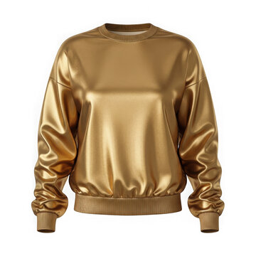 Gold shiny women's oversized puffer jacket