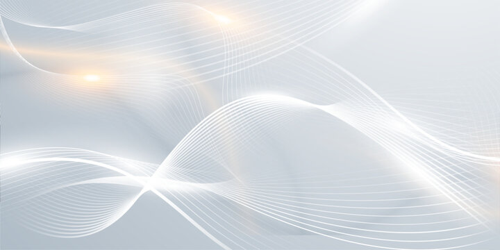 Dynamic abstract background with interwoven white lines and warm light flares creating fluid wave shapes.