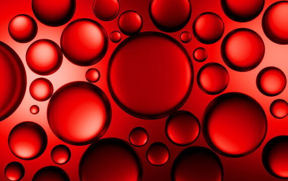 sfondo astratto, sangue al microscopio, rendering 3d
