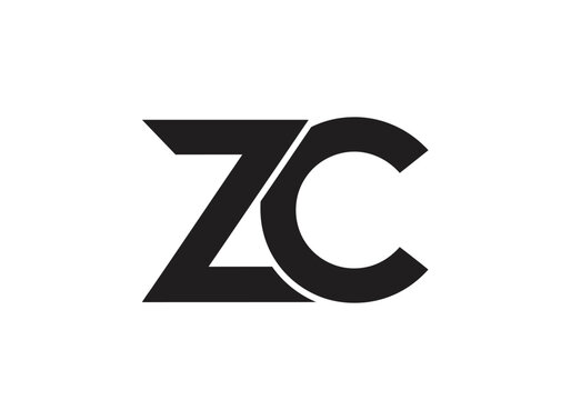 Modern ZC lettermark logo isolated on white background