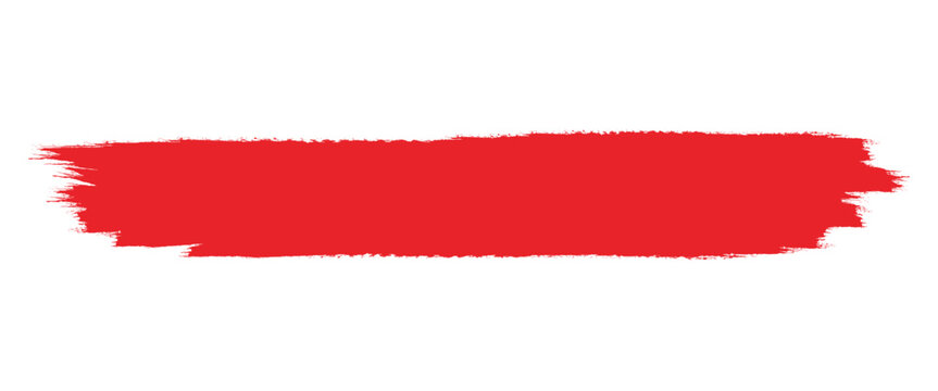 Red ink brush stroke. Textured grunge line for document correction, error highlighting, and urgent attention accents.
