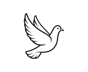 Fototapeta premium Dove vector of a flying bird symbol