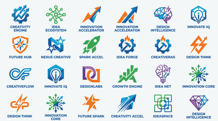 Fototapeta premium Collection of innovation logos and icons.