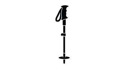 Hiking Pole Silhouette A Black Vector Graphic On A White Background