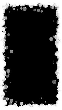 Floating Cartoon Soap Bubble and Foam Border Frame alpha channel animation,air bubbles isolated cosmetics and cleaning vertical social media motion design element