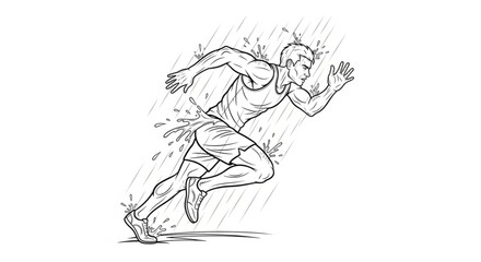 Obraz premium Man Running in Athletic Wear Fast.