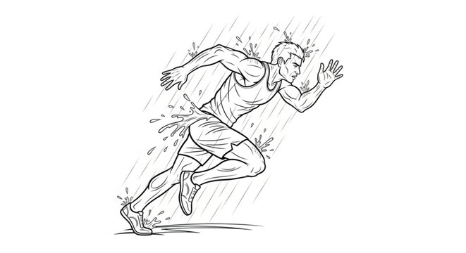 Man Running in Athletic Wear Fast.