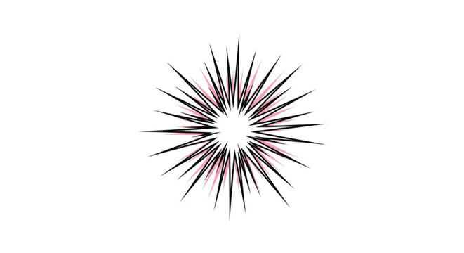 Black and white starburst design element.
