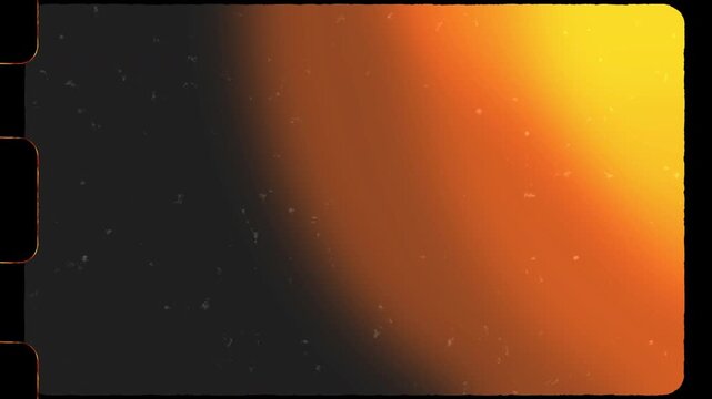 Vintage super 8mm film with warm orange light leaks and grain