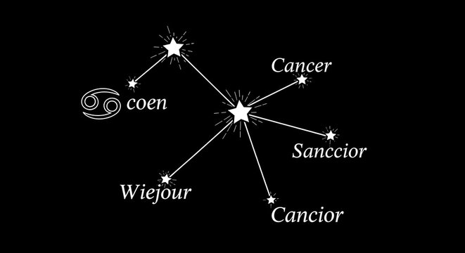 Zodiac constellations cancer leo and virgo alignment.