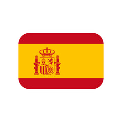 Fototapeta premium Spain Flag Rounded Rectangle Icon Black Background