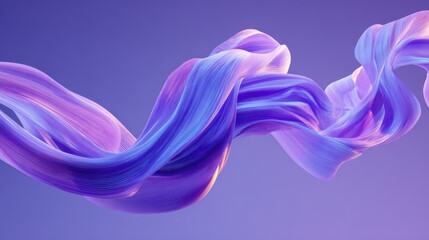 Fototapeta premium Abstract purple wave background, flowing 3d silk ribbon graphics, vibrant violet fluid design for digital art projects